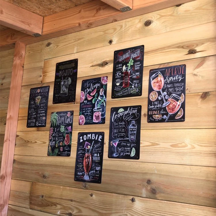 Custom Vintage Pub Home Decorative Wall Plaques Metal Tin Signs