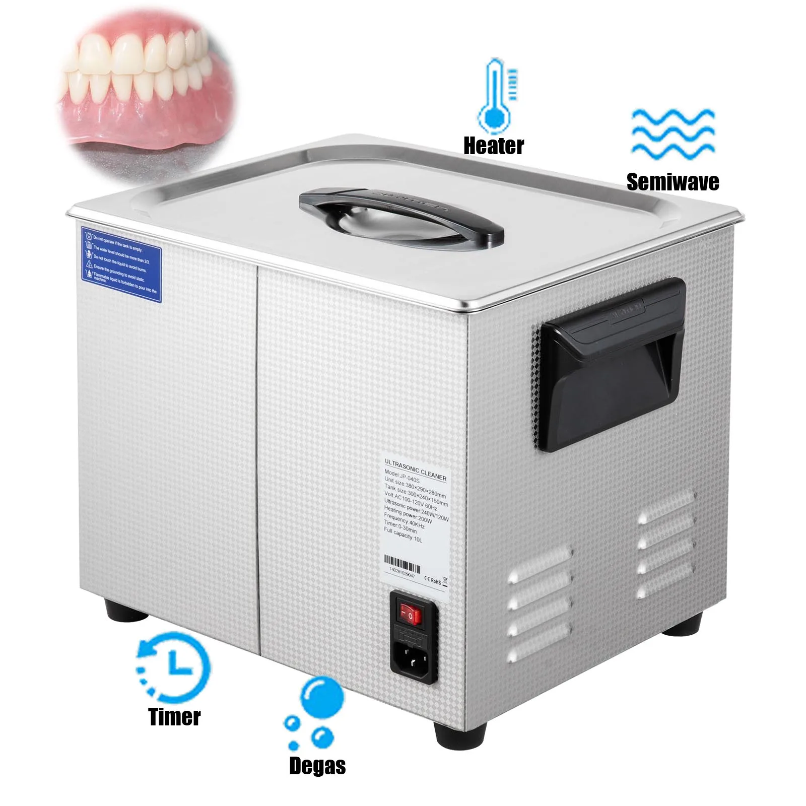 Dental Ultrasonic Cleaner  Ultrasonic Machine 10L Digital Sonic Cleaner Wide Application