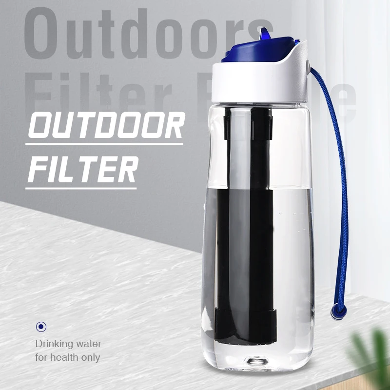 2023 Filtered Water Bottle clean kettle filter straight drink water purification cup Reusable BPA-Free Water Purifier Bottle