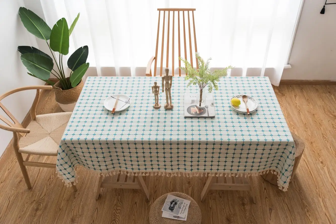 High Quality Cheap TableCloth Cotton linen Dining Table Cover Fabric Rectangle Table Cloth Wholesale