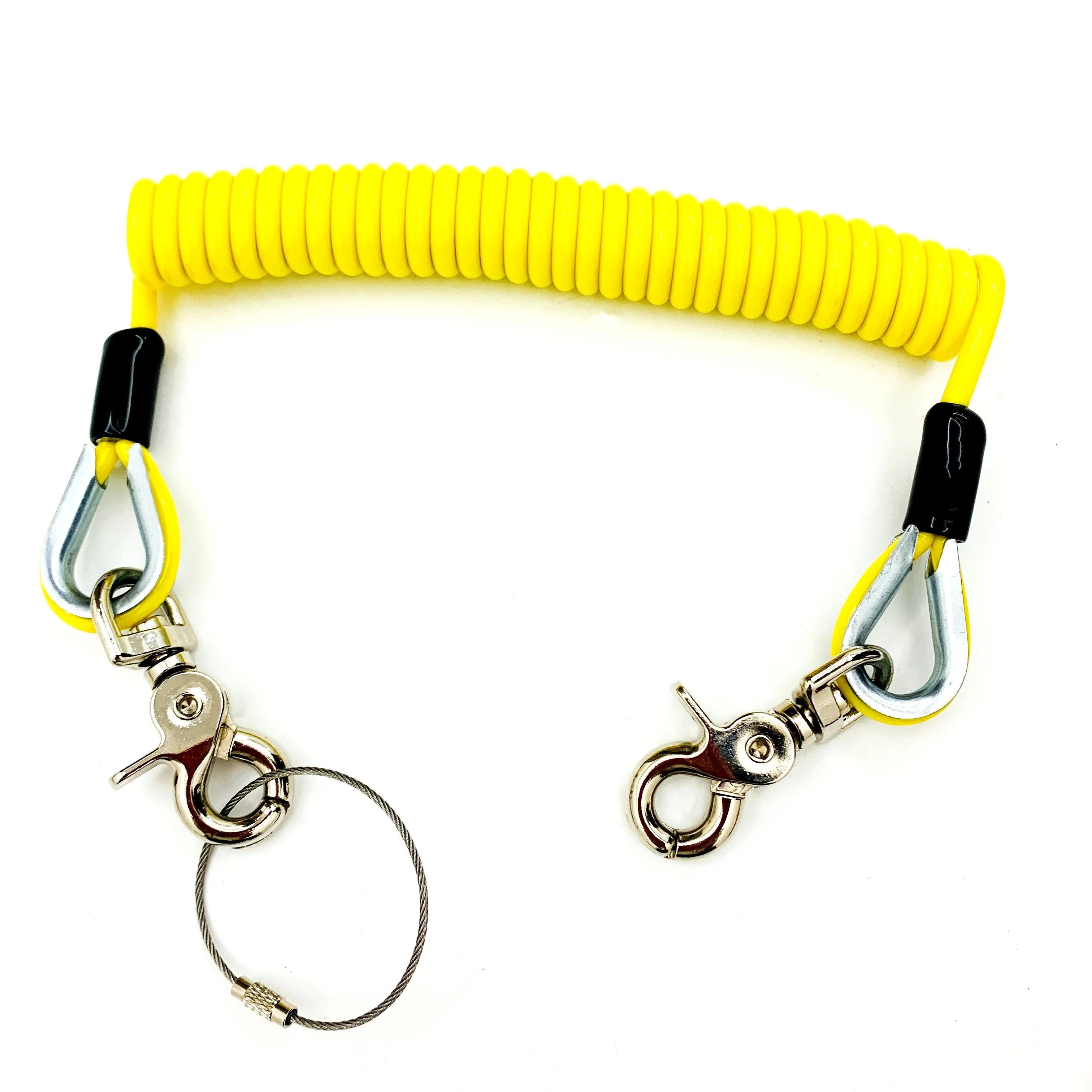 C-PIN Chinese Factory PVC Aerial Work Anti-lost Wrist Cable Support Double Hook Custom Short Nice Colorful Pu Tool Lanyard