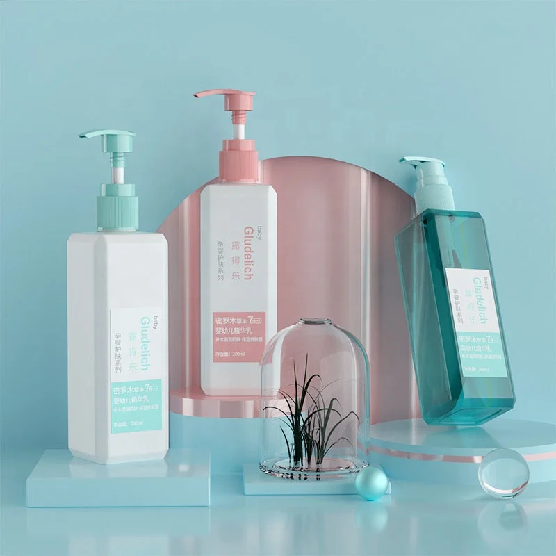 200ml Square Plastic PET Spray Bottle for hand sanitizer shampoo