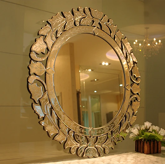 Gold and Silver Round Mirrors Set Home Decor Luxury Small Living Room Hotel Art Wall Mirror