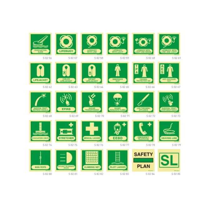 Индивидуальные безопасные Фотолюминесцентные знаки ИМО