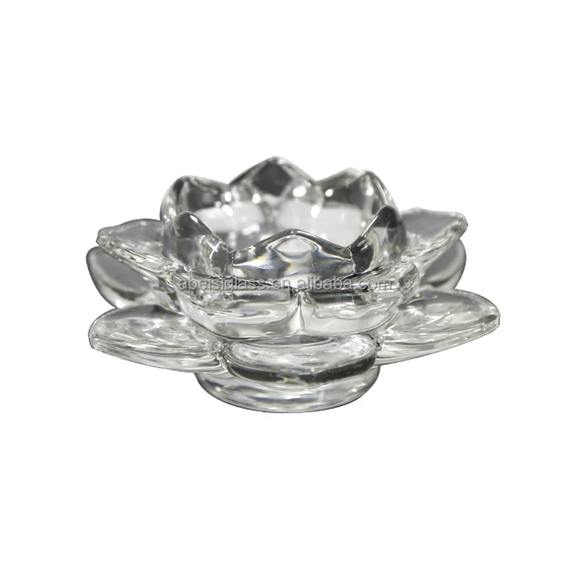Arabian Crystal Glass Aromatherapy Incense Burner Clear Transparent Lotus Shaped Censer Incense Burner Holder For Home Decor