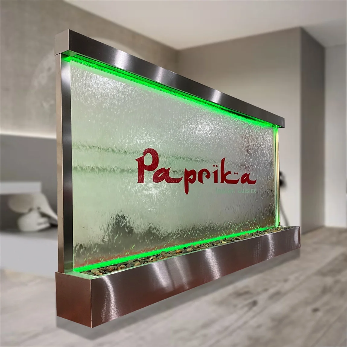 Customized tempered glass indoor floor standing aquarium waterfall