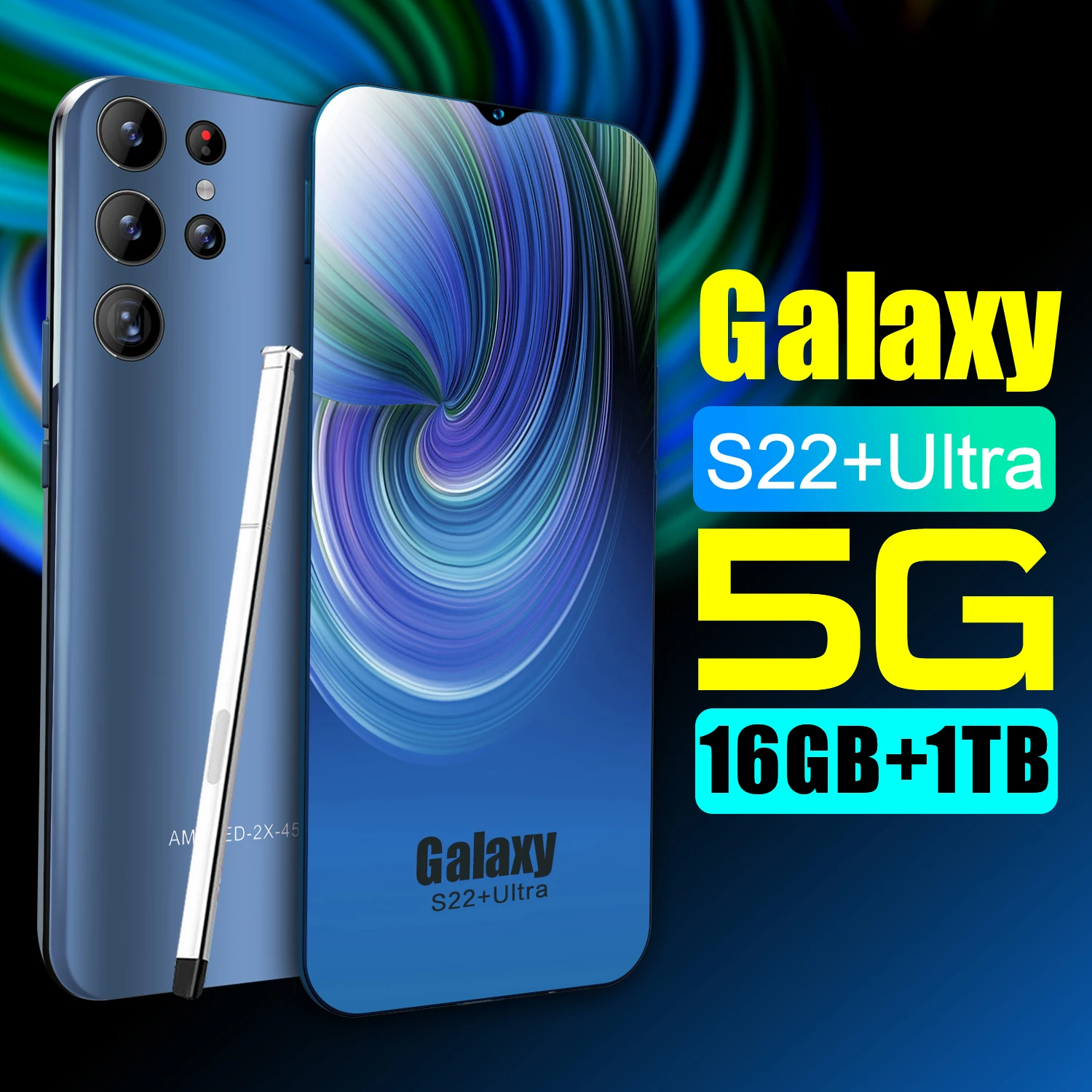 Global version S22 Ultra Mobile phones 16GB+1TB 7.3inch Full screen Smartphones Android Dual SIM Cards New cellphone