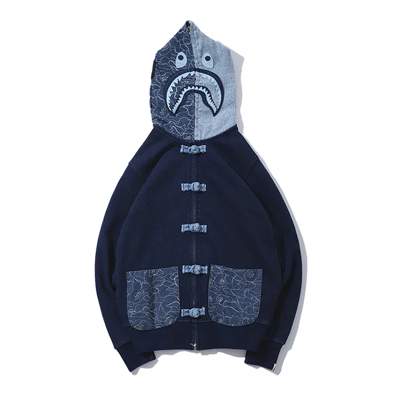 2021Bape Hoodies Jacket Tang suit denim washed sweater Sweatshirt Slippers Zipper Coat Ape Shark Jersey Fashion for men