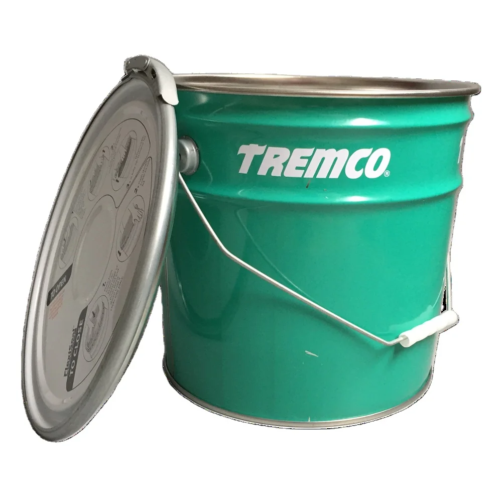 2022 Customizable logo 5L conical pail bucket with lock ring Metal paint barrel empty tin cans manufacture