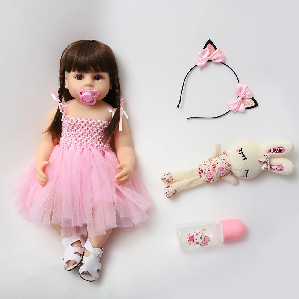 Fox And Rabbit Set Vinyl Silicone Reborn Baby Doll Kit Wholesale price Adorable Girl Kids Partner Gifts With Pacifier and Bottle