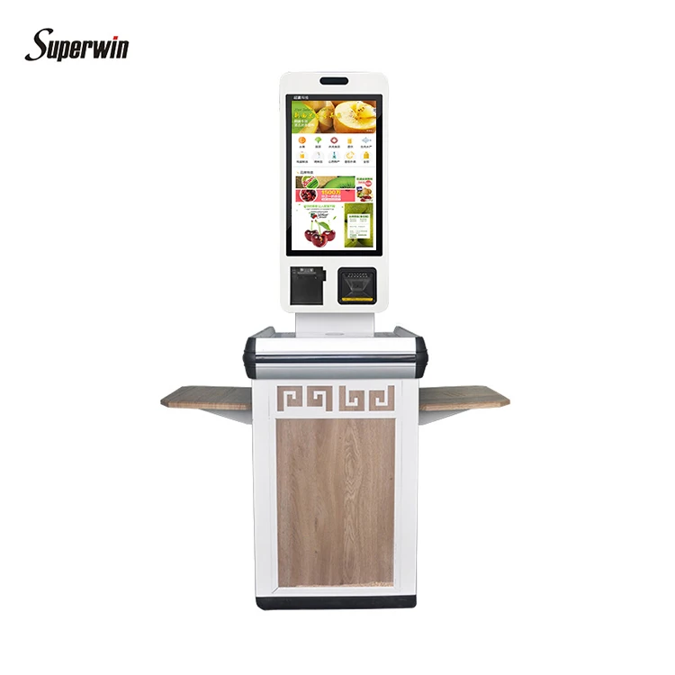 Big finger touch monitor self service order and pay machine pos systems with printer