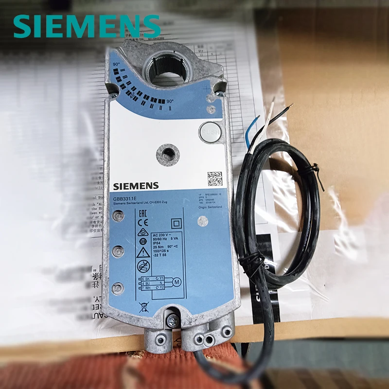 siemens GBB161.1E Rotary air VALVE Damper Actuator, AC 24 V,0~10V, 25 Nm, 150 s
