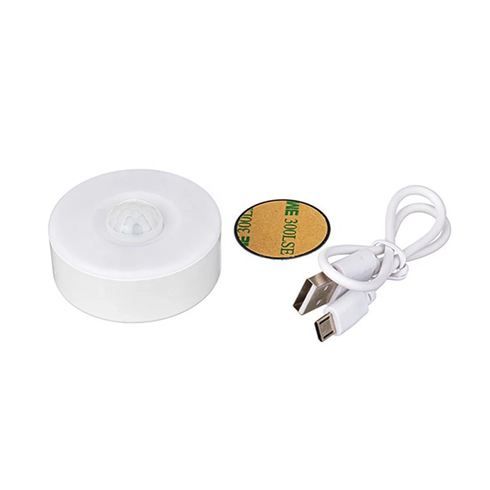 Mini wireless round under cabinet light portable and rechargeable led puck light usb motion sensor led night light