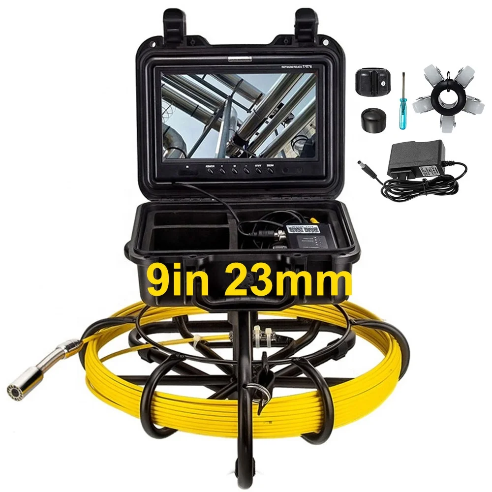 23MM 9 Inch TFT LCD Underground Push CCTV Inner Pipeline Endoscope Drain Sewer Pipe Inspection Camera