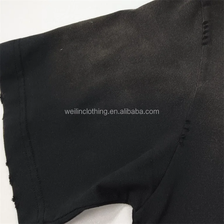 Custom baggy loose oversized vintage heavy distressed ripped wash t shirt for men