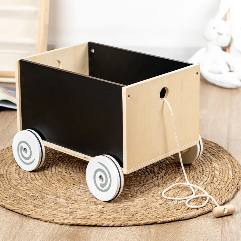 Learning Walker Baby Wooden Infant Multi-Activity Walker Storage Toddler Roll Cart Push Toy Sit to Stand Toddler Toy