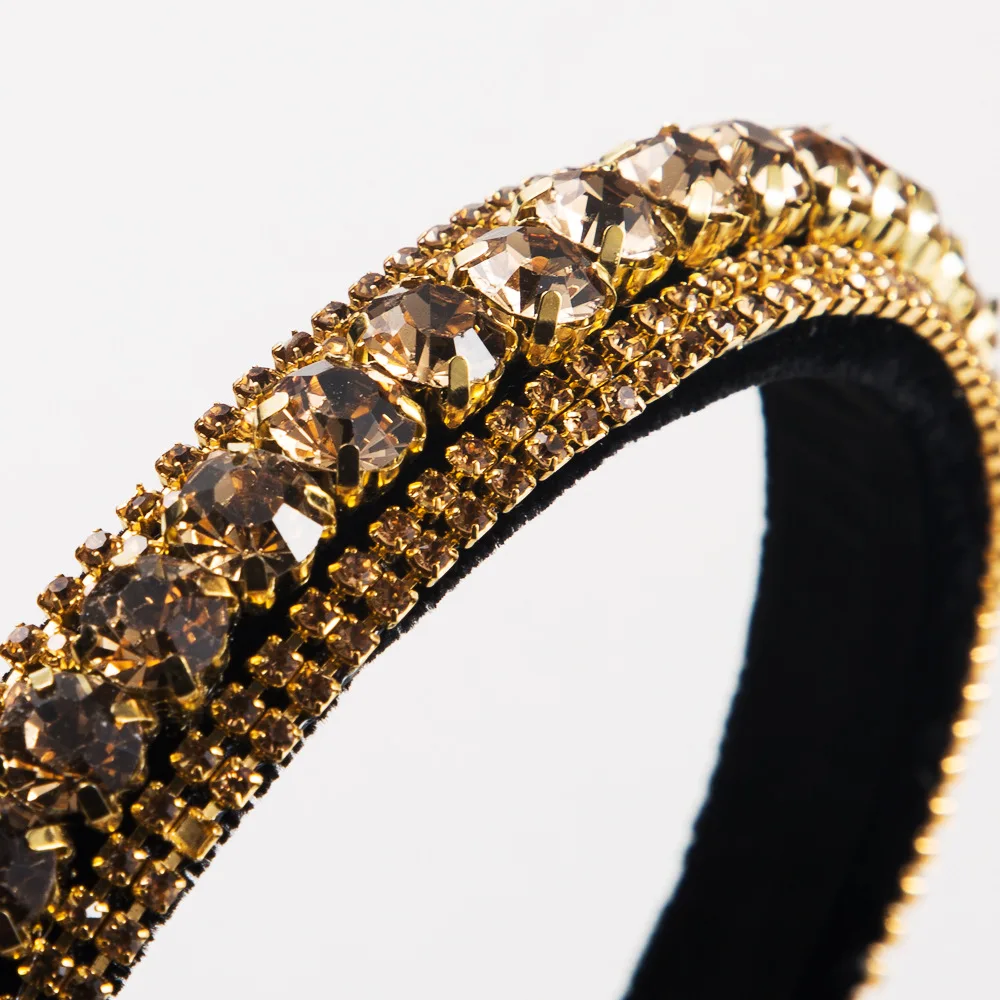 New European And American Fashionable Full Crystal Velvet Headband For Women
