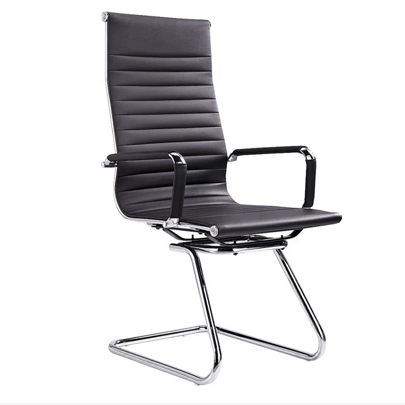 High Back Ergonomic Boos Chair Contemporary Luxury Pu Leather Office Chair without  wheels