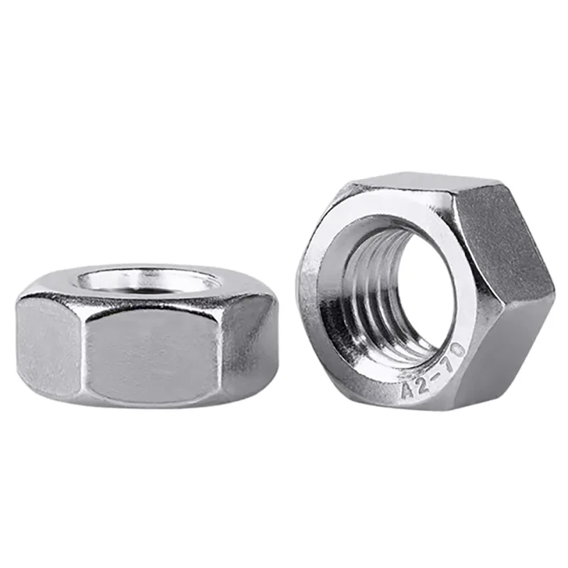 Manufacturer Wholesale Hex Nut Hexagon Nylon Stainless Steel M3 M4 M5 Customizable DIN934 Nut
