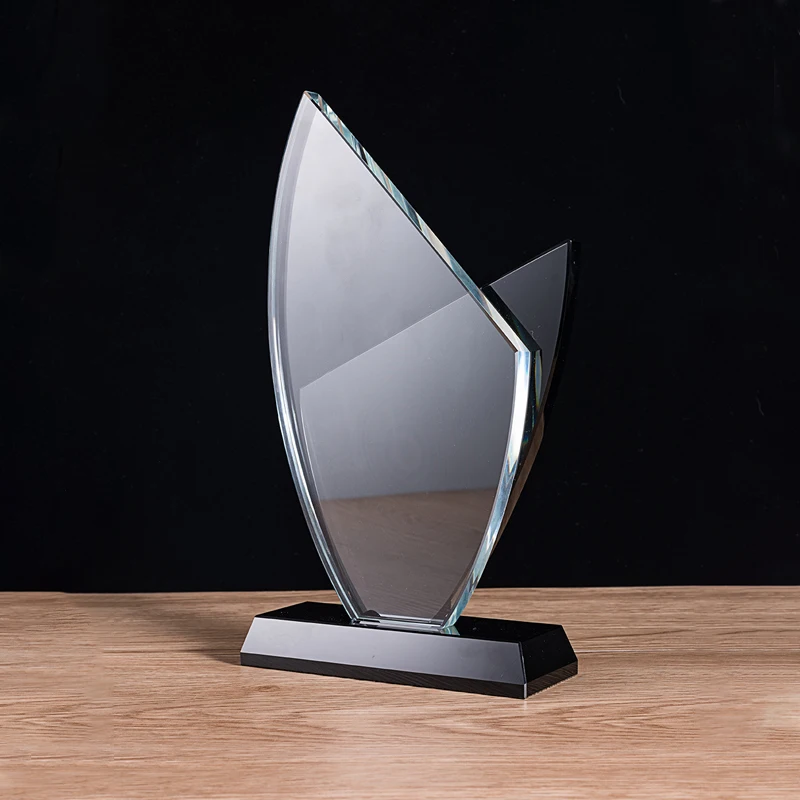 Top Quality Black Crystal Awards with Factory Price Unique Design Crystal Trophy Award Plaque