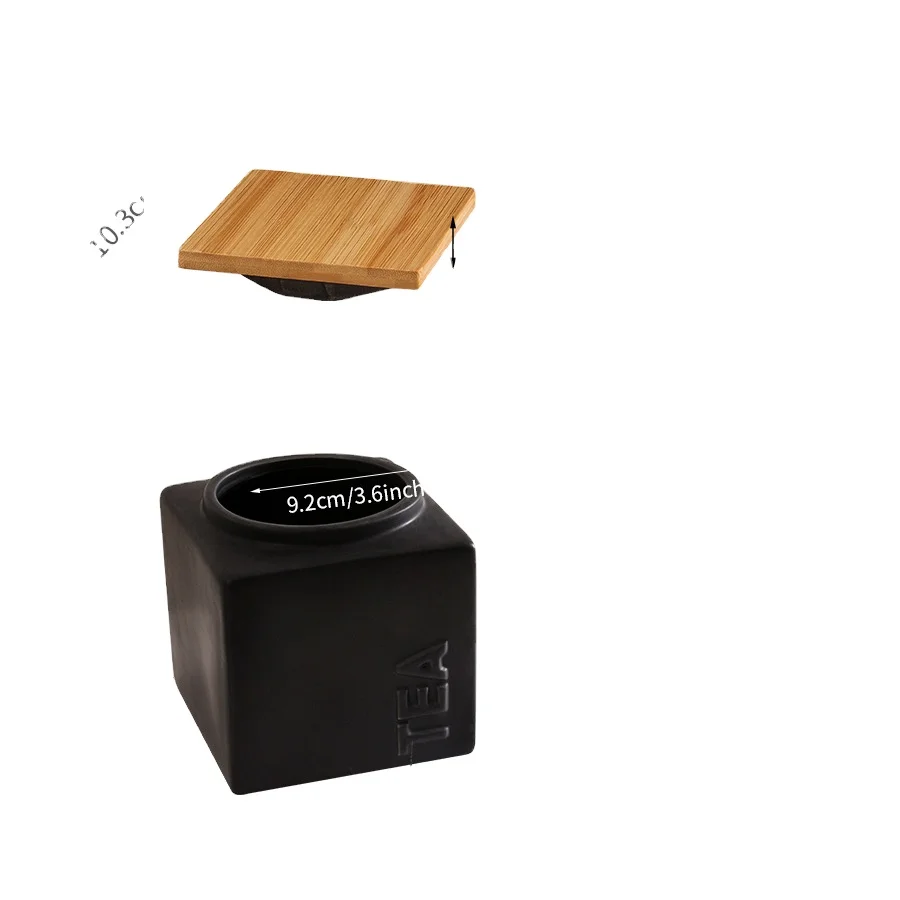 Custom simple square kitchen coffee bean sealed jar with lid storage jar