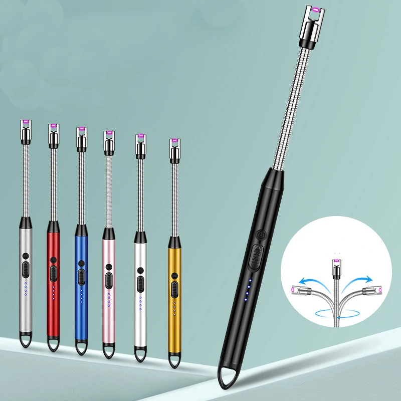 manufacturer directly Power Display Promotional Windproof Dual Switch Anti False Touch usb arc bbq Lighters