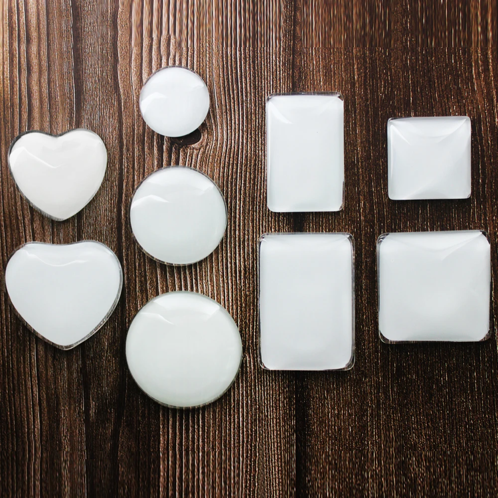 Personality Crystal Glass Blank Sublimation Fridge Magnets With Different Shape and Size