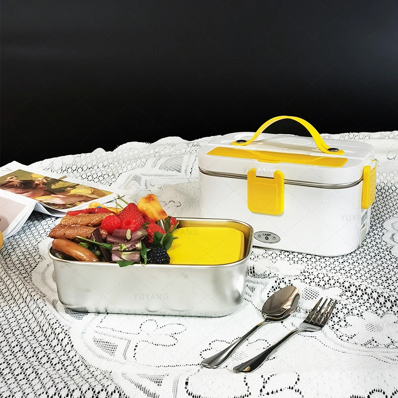 Own Brand 1.8L Zhongshan Electric Lunch Box 304 Stainless Steel Separated Office School Bento 80W Self Heating Lunchbox