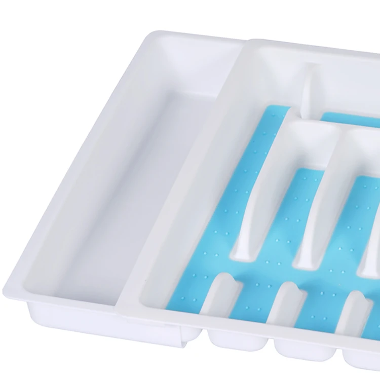
Food Contact Safe BPA Free Plastic Kitchen Drawer Organizer Expandable Cutlery Tray 