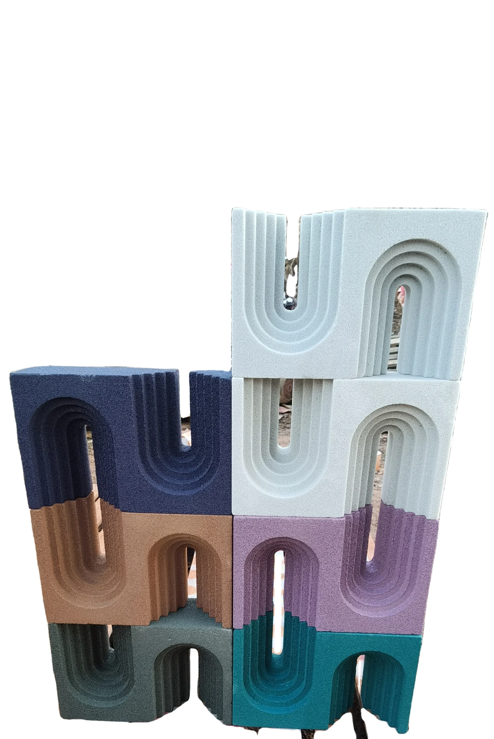 3D Breeze Block Wall Hollow Decoration Villa Interior Fence Decor Garden Background