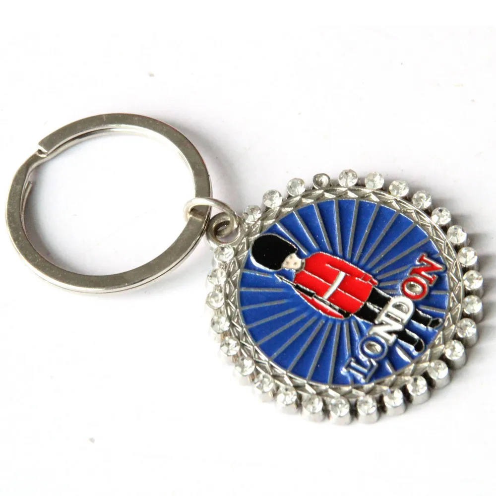 Wholesale custom metal London England tourist souvenirs Telephone booth Soldier keychain