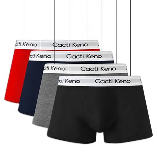 Stocked Men Underwear Cotton Mid-waist Boxer Briefs Breathable Solid Color Large Size Man Boxer Shorts For Wholesale