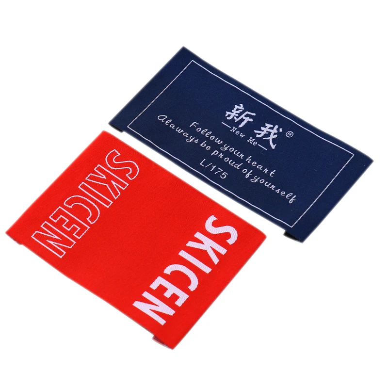 Custom Printing Brand Logo Satin Clothing Woven Label Soft Wash Garment Label For Clothes