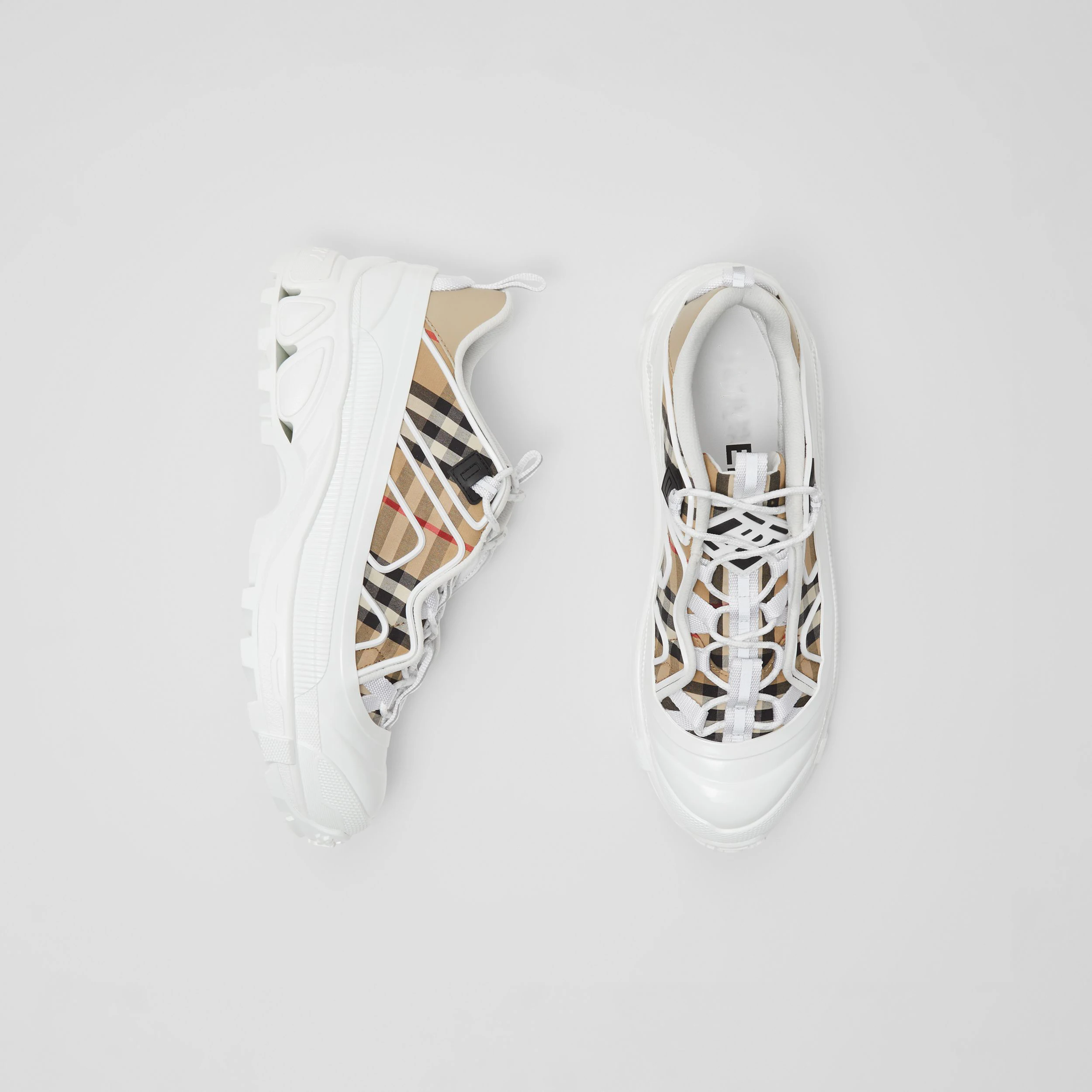 Check pattern leather and suede Arthur sneakers women and men casual shoes