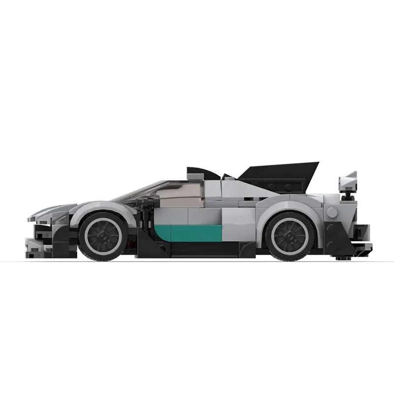 MOC Technic серый знаменитый скоростной гоночный автомобиль модель автомобиля сборка игрушки конструктор набор кирпичей