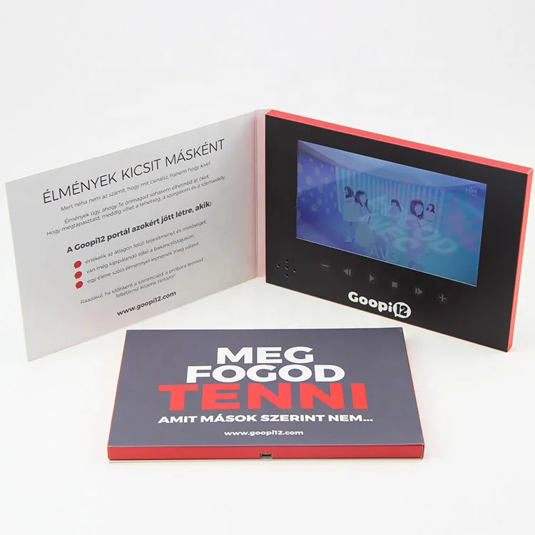 Popular thank you cards custom with logo electronic greeting cards lcd gift card display mailer video brochure