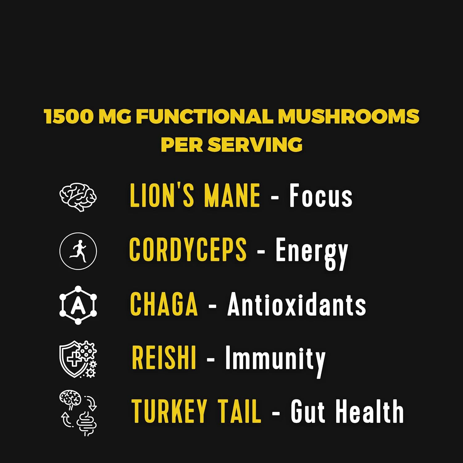 OEM Superfood Mushrooms Reishi Chaga Maitake Shiitake Turkey Tail Blend Mushroom Coffee Powder