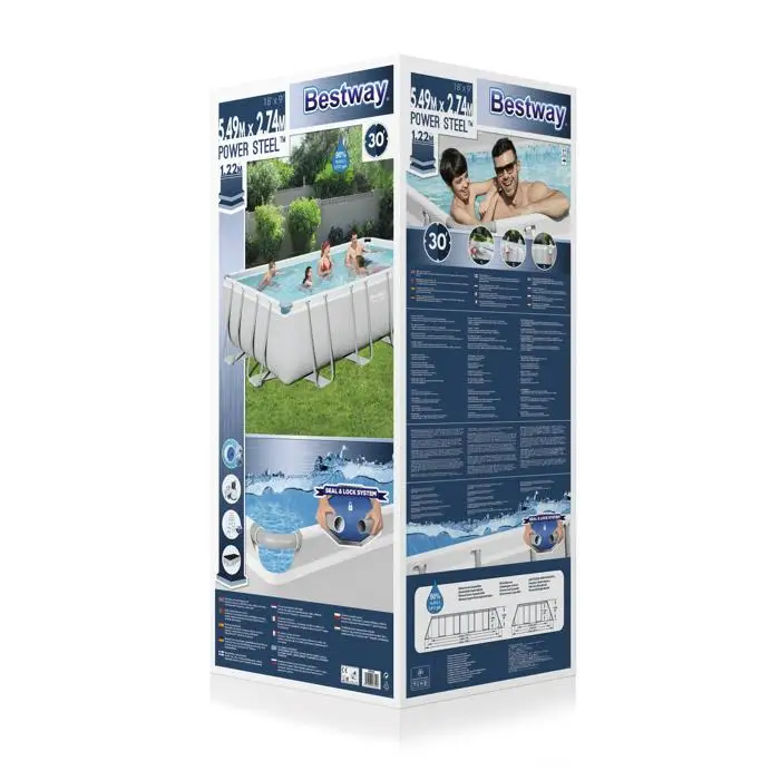 Bestway 56466 hot sale piscinas-estructural power steel swimming pool with cover ,ladder ,pump