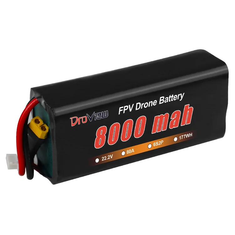 Droview OEM Fpv Drone Battery Li-ion Batteries 6S 22.2v 8000mah 60C For Drone 7Inch 10Inch