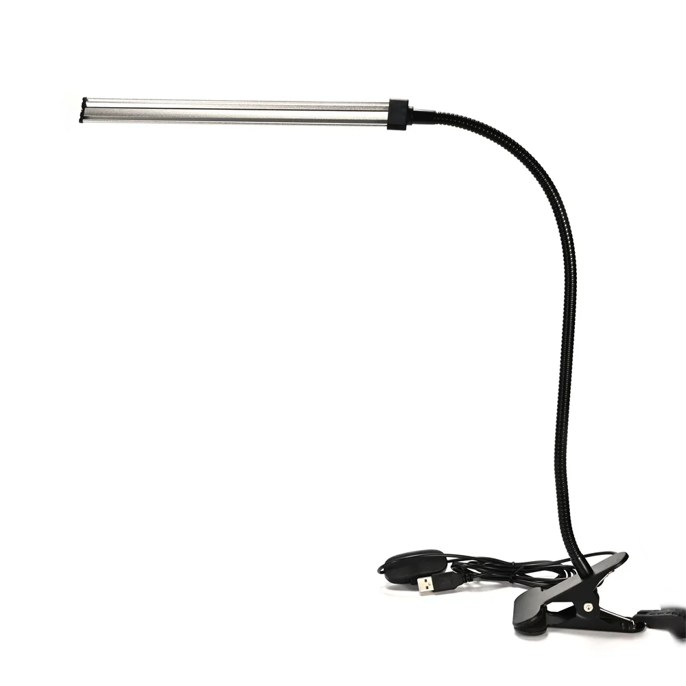 LED USB Desk Lamp Bedside Reading Book Light Changeable with Clip and USB Charger