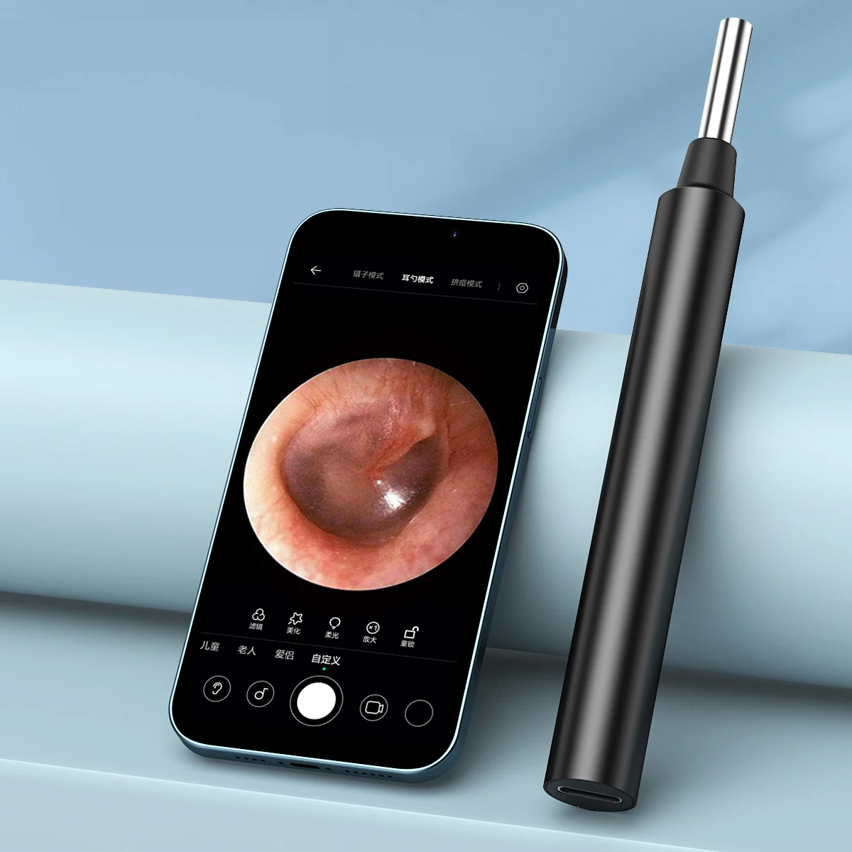 2022 Aluminum Alloy Wireless Wifi Ear Wax Removal Tool Camera 3.9mm Ear Cleaner with camera Otoscope