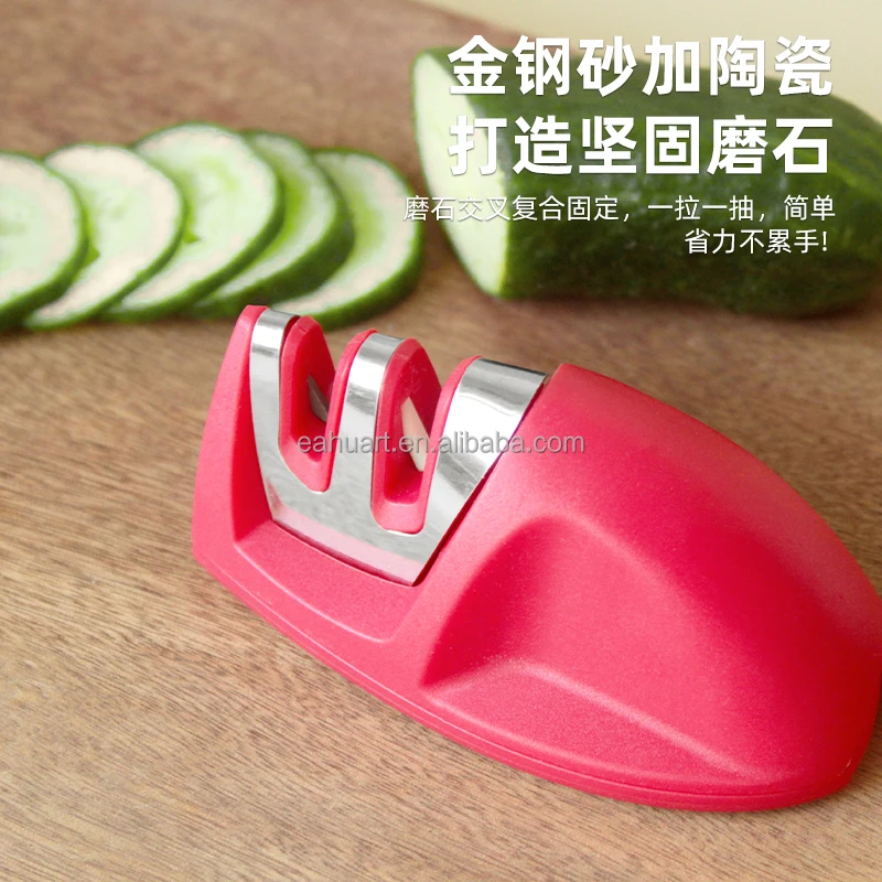 Hot selling good quality kitchen tools quick mini knife sharpener Stainless steel 2-stage knife sharpener for Kitchen