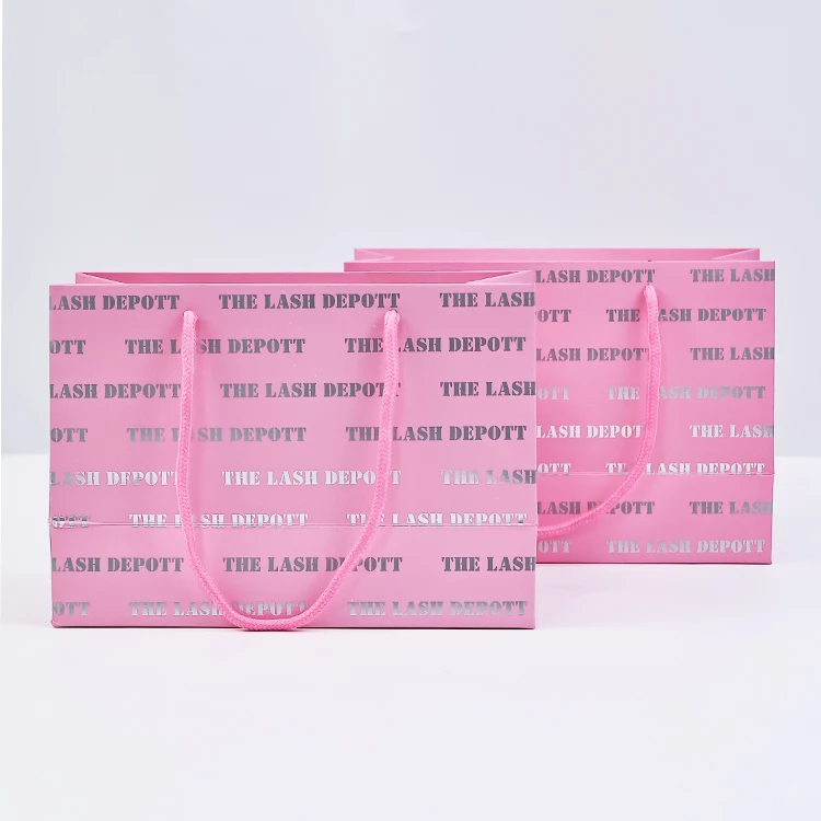 Luxury  sliver/Gold Foil Stamping Paper Party Favor Bags Personalized Christmas Paper Gift Bags Custom Paper Bags With Handles