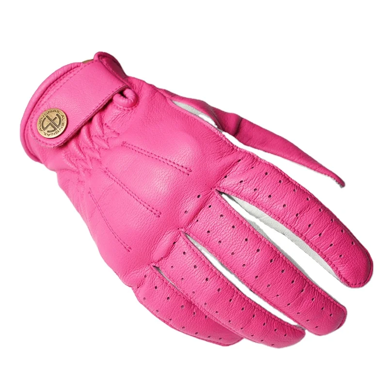 Чужой Улитка розового цвета женские Мотоциклетные Перчатки из овечьей кожи в стиле ретро; В винтажном стиле; Для езды на велосипеде в дышащие велосипедные перчатки с длинными пальцами для велотренажера