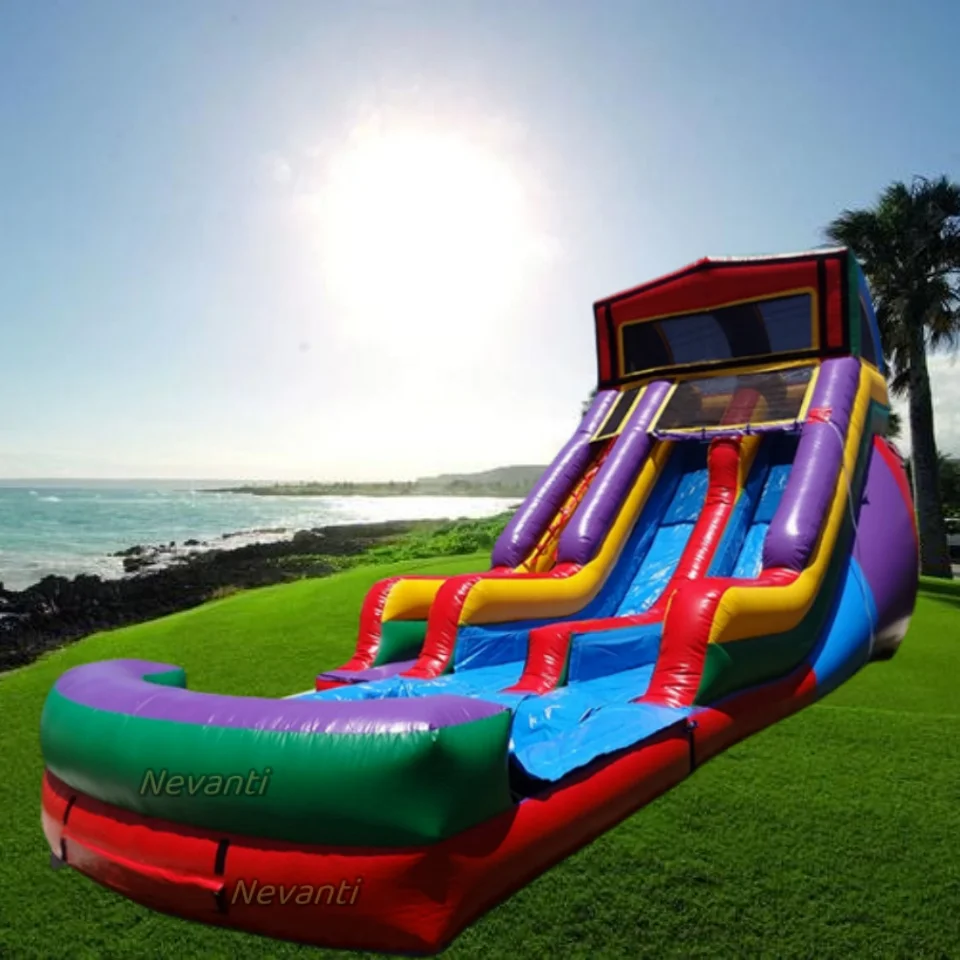 Funworldsport Outdoor Water Amusement Inflatable Jumping Trampoline Inflatable Water Play Toys for Kids
