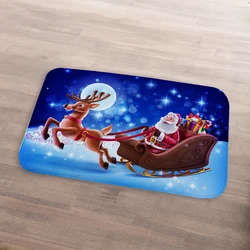 2022 Cheap Blank Doormat Santa Claus 40X60 Cm Polyester Absorbent Rug Carpet Christmas Bell Mats Floor