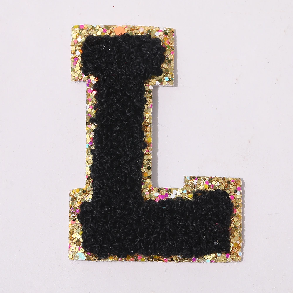 Stock Multi Colorful Cute Embroidered Sticky Clothing iron patches Smiley Face Rainbow Letters Heart Adhesive Chenille alphabet