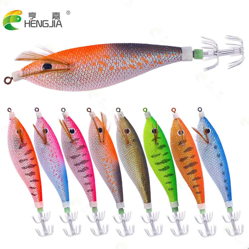 2024 NEW 11CM 13G Luminous Squid Jig Baits Shrimp Lure Luminous JapaneseSquid Jig Floating Octopus Squid Jig