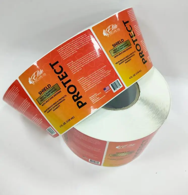 Roll stickers with gold sliver foil vinyl stickers with strong adhesive glue  bottle stickers for hair.