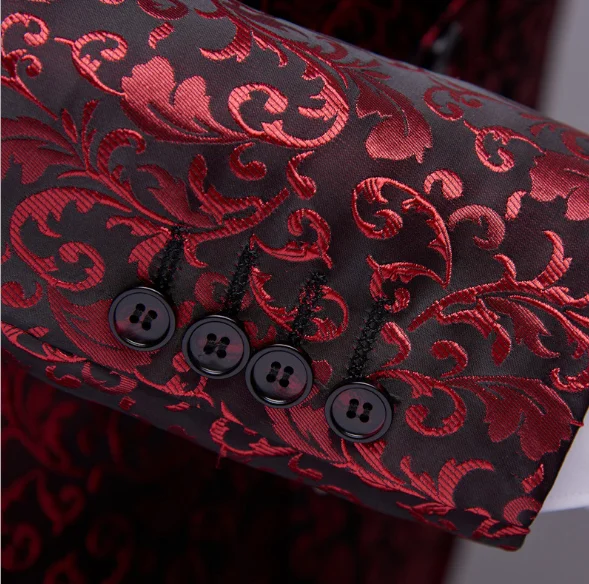 Модный костюм с цветочной вышивкой из двух предметов, мужской деловой Повседневный Свадебный костюм для жениха, мужской высококачественный костюм, оптовая продажа с фабрики